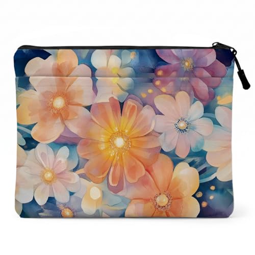 13.3 inch Laptop Case, Colorful Watercolor Floral Print Laptop Sleeve, Velvet Computer Sleeve with Pocket, Compatible with 13-13.3 Slim Laptops, Minimalist Notebook Bag for Teacher Appreciation - color: Watercolor Floral 1430