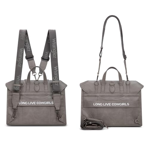 Wrangler Laptop Bag for Women Messenger Bag Briefcase Computer Backpack Convertible Satchel Bag - color: Grey, size: 13 inch
