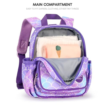 mibasies Backpack Leash for Toddlers 1-3: Baby Backpack for Girls with Anti-Lost Harness - Mermaid Purple - color: Mermaid Tail, style: Leash (Age 1-2)