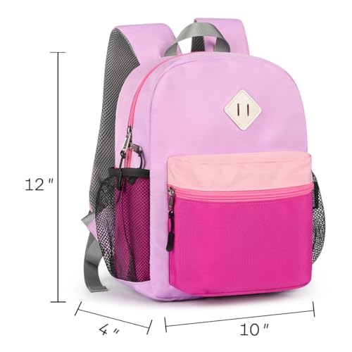 STEAMEDBUN Toddler Backpack for Girls 2-4, Kindergarten & Preschool Mini - color: Taro Purple& Pink, size: Mini - 12"H
