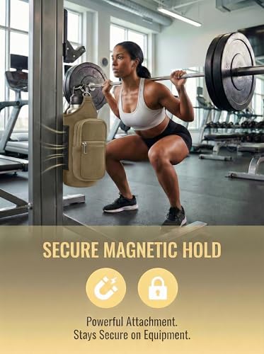 Magnetic Gym Tote,18-40oz Water Bottle Bag Holder,Neoprene Case Pouch with Phone Pocket,Men Women Workout Accessories - color: Khaki Brown