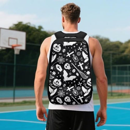 Basketball Backpack With Separate Ball Compartment And Shoes Fit Basketball Volleyball Football - color: Ghost