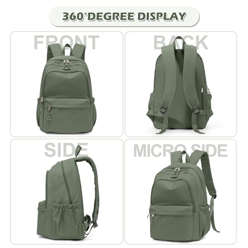 suwasp Casual Laptop Backpack for Women Men Waterproof Lightweight Backpacks Bag 15.6inch Laptop Daypack Large Capacity Backpack, Sage Green - color: Sage Green