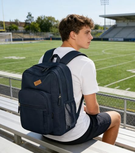 abshoo Classical Basic Womens Travel Backpack For College Men Water Resistant Bookbag (Navy) - color: Navy, size: 16.5 Inc