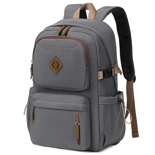 AO ALI VICTORY laptop backpack 15.6 inch anti theft travel backpacks for men and women large college bookbag work business daypack middle high school bag for girls boys teens students grey - color: Grey