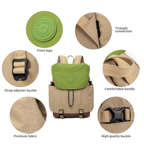 HUARIPOLYOutdoor backpack, lightweight waterproof casual daily bag, multifunctional travel drawstring bag - color: Khaki