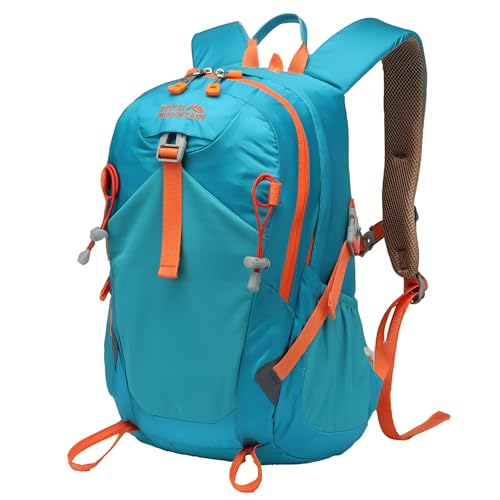 Hiking Backpack 30L Foldable Travel Daypack For Women Men,Camping Daypack Backpacks Lightweight,Durable Hiking Backpack Fit For Hiking,Daily Commuting,Short Trips.(With Rain-cover) - color: Lake Blue, size: 30L