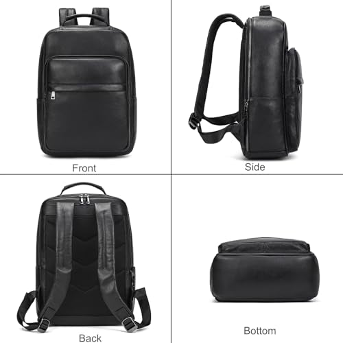 LUUFAN Genuine Leather Shoulder Bag Men Women Casual Backpack Slim Daypack Laptop Rucksack Business Travel Outdoor Bag - color: Style A-8019h