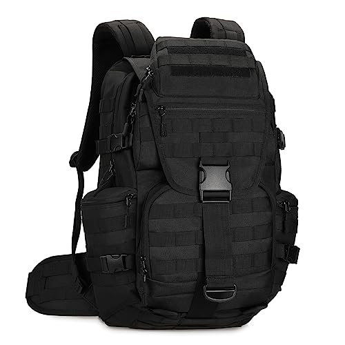 Military Tactical Backpack Waterproof Outdoor Hunting Backpack Large Capacity Hunting Day Pack (Black) - color: Black