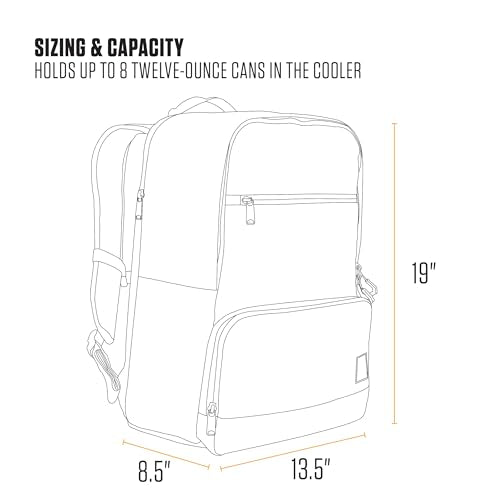 Carhartt Insulated Two Compartment Cooler, Durable Water Repellent Material W/Front Zippered Pocket for Camping, Beach & Travel - color: Carhartt Brown, style: Cooler Backpack