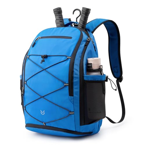 G4Free Pickleball Bag Pickleball Backpack for Women & Men School Backpack for Teens Bookbag for College Student with Fence Hook Laptop Compartment(Blue) - color: Blue