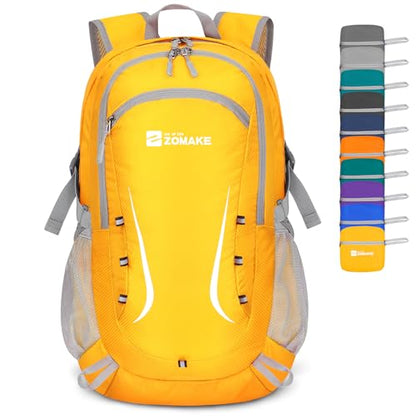 ZOMAKE Lightweight Packable Backpack 35L, Foldable Backpacks Water Resistant Collapsible Light Daypack for Hiking(Yellow) - color: Yellow B