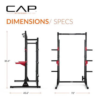 Cap Barbell Power Rack with Pull Up Bar & Attachments - Multiple Colors - color: WHITE
