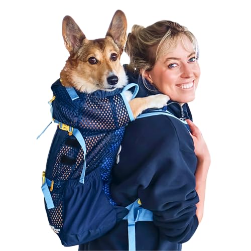 K9 Sport Sack Kloud - Medium, Blue - Ideal for Dogs with 17-19” Back Length - Ultra-Light Mesh Backpack Carrier with Inflatable Frame - size: Medium