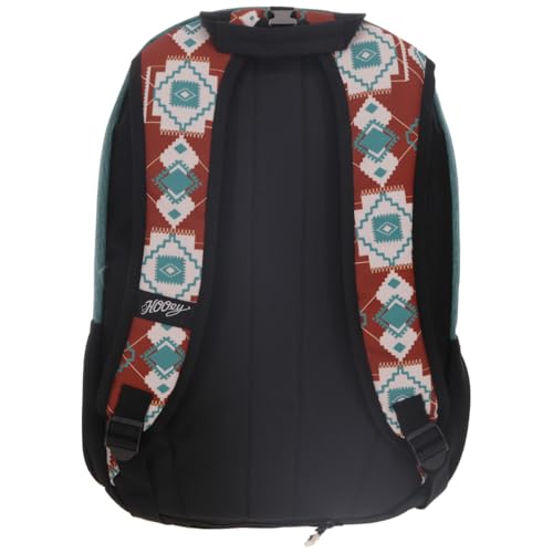 HOOEY Rockstar 20L Backpack - Compact Travel Backpack with Laptop Sleeve - Lightweight, Durable Daypack for Commuting, Hiking & Outdoor Use - Unisex Design (Rust/Teal Aztec) - color: Rust/Teal Aztec