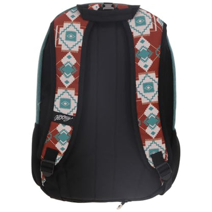 HOOEY Rockstar 20L Backpack - Compact Travel Backpack with Laptop Sleeve - Lightweight, Durable Daypack for Commuting, Hiking & Outdoor Use - Unisex Design (Rust/Teal Aztec) - color: Rust/Teal Aztec