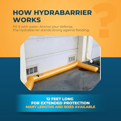 Watershed Innovations Best Sandbag Alternative - Hydrabarrier Standard 12 Foot Length 4 Inch Height - Water Diversion Tubes That Are the Lightweight, Re-usable, and Eco-friendly (Single Unit),Orange - size: 12 Foot Length