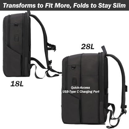 PUREVAVE Laptop Backpack for Men and Women with YKK Zippers - color: Sable Black