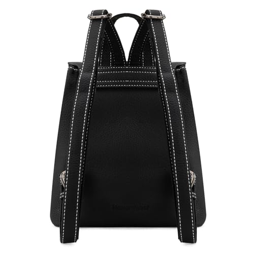 Montana West Black Mini Backpack Purse for Women Vegan Leather Small Womens Backpack Cute Convertible Shoulder Bag - color: Black
