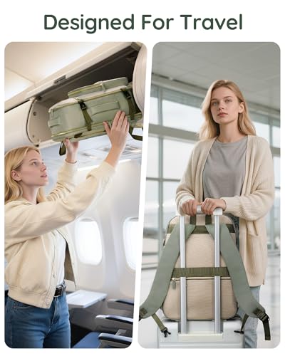 Taygeer Underseat Personal Item Backpack for Airlines, Dirt-resistant TSA Approved Frontier Airlines Personal Item Bag with 2 Packing Cubes, 35L Travel Carry on Backpack for Airplanes women, Green - color: Green