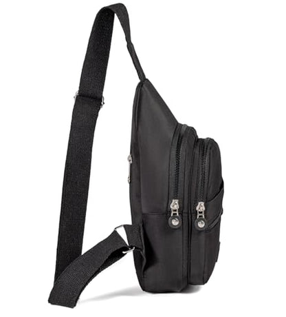EVANCARY Small Sling Bag Crossbody Bags for Women Men, Sling Backpack Chest Daypack Cross Body Bag for Travel Outdoor - color: Black