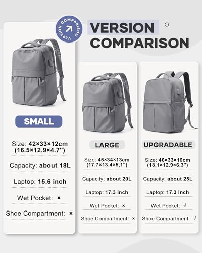 wepadre Laptop Backpack For Women Gym Backpack Work Backpack For Men Casual Daypack Backpacks College Backpacks Grey