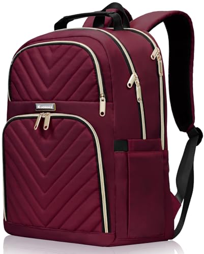 Backpack for Women, School Backpacks for Girls Boys,Fashion College Bookbag | Large Travel Backpack Casual Daypacks, Wine Red - color: Wine Red, size: 15.6 Inch