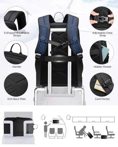 Fenree.geer Work Backpack for Men, Expandable Backpack with USB C Charging Port, Water Resistant 15.6 Inch Laptop Backpack, Black - style: Business