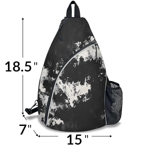 Pickleball Bag for Women Men Adjustable Crossbody Sling Backpack Hold Pickleball Paddle Water Bottle - color: Multicolor 4