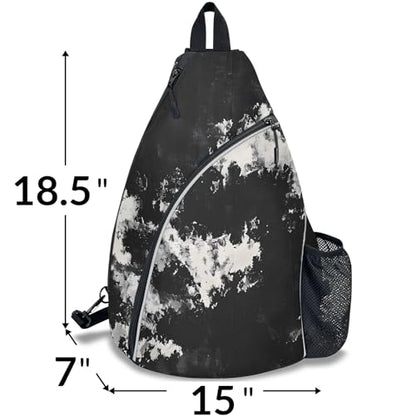 Pickleball Bag for Women Men Adjustable Crossbody Sling Backpack Hold Pickleball Paddle Water Bottle - color: Multicolor 4