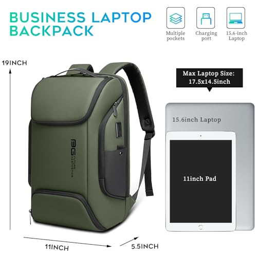 UTURE AESTHEICS Business Laptop Smart backpack Can Hold 15.6 Inch Laptop Commute Backpack Carry on bag for men and women - color: Green