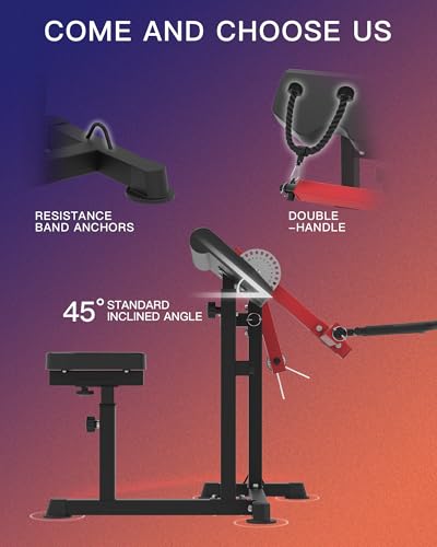 HVO Bicep Tricep Curl Machine Preacher: Curl Bench 2 in 1 Arm Curl and Tricep Extension Machine for Home Gym Workout - style: Red Bicep Tricep Curl Machine