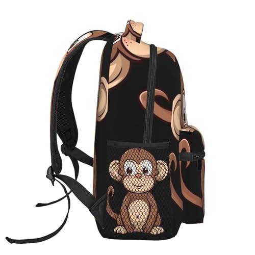 Cartoon brown monkey Travel Backpack for Men & Women 15.6 inch Laptop Backpack Waterproof Work Back Pack - color: Cartoon Brown Monkey
