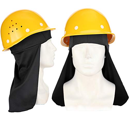2 Packs Cooling Skull Cap with Neck Shade, Elastic Hard Hat Sun Shield for Men Women, Quick Dry Moisture Wicking - color: Black, size: One Size