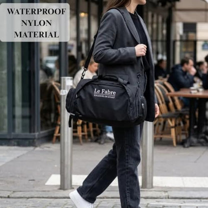 Gym Bag with Shoe Compartment, Black - color: Black