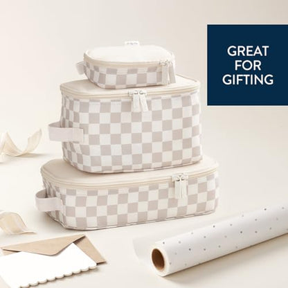Itzy Ritzy Packing Cubes for Travel, Set of 3 Organizers (Checkerboard) - color: Checkerboard