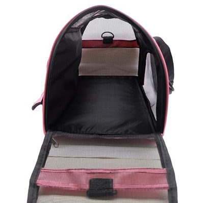 ZaneSun Cat Carrier,Soft-Sided Pet Travel Carrier for Cats,Dogs Puppy Comfort Portable Foldable Pet Bag Airline Approved (Medium-LightPink) - color: Medium-LightPink