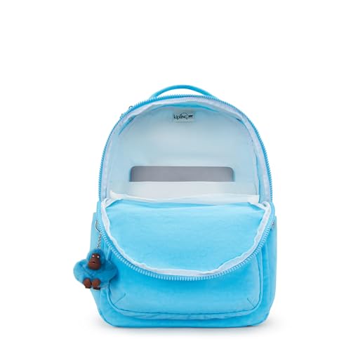 Kipling Women's Seoul 15" Laptop Backpack, Durable, Roomy with Padded Shoulder Straps, Built-In Protective Sleeve - color: Powder Blue, size: 12.75''L x 17.25''H x 8''D
