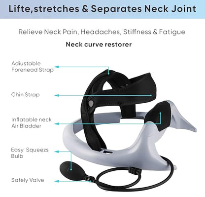 ECOGUN Posture Neck Exercising Cervical Spine Hydrator Pump, Relief for Stiffness, Relieves Neck Pain, Curve Restorer Gray - color: Gray