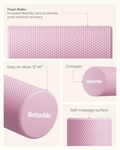 BetterMe Foam Roller for Muscle Recovery – High Density Exercise Roller for Back &Legs – Deep Tissue Massage Roller for Tension, Relief & Stretching (Raspberry Pink) - color: Raspberry Pink