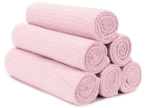 S&T INC. Microfiber Gym Towels, Yoga Towel for Home and Gym Bag, 16 Inch x 27 Inch, 6 Pack - color: Pink