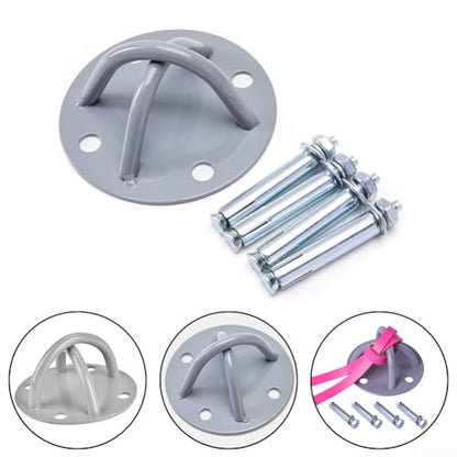 Suspension Trainer Mount, 4-Hole Wall Ceiling Anchor Bracket for Gym Fitness Yoga Straps, Anti-Rust Metal Fixing Plate with Screws, Supports 2200lbs