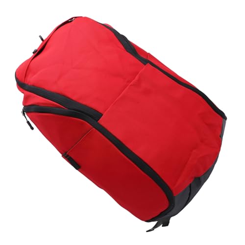 Basketball Backpack with Laptop Compartment and Wet Dry Segregation Water Lightweight Oxford Sports Backpack for Exercise Supplies and Gym - color: Red