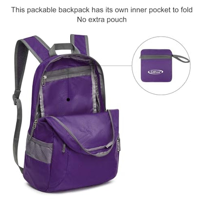 G4Free 20L Small Packable Travel Hiking Backpack for Men Women - color: Purple Update, size: 20L
