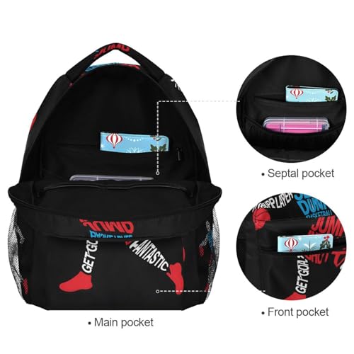 ALAZA Basketball Player Bank Shot Sports Large Backpack Personalized Laptop iPad Tablet Travel School Bag with Multiple Pockets - color: Basketball