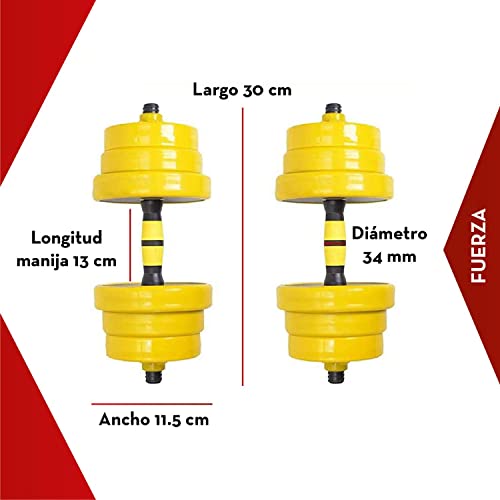 FUXION 44LB Adjustable Dumbbell Barbell Weight Pair - size: Barbell 44 LB or 22 LB Dumbbell Pair