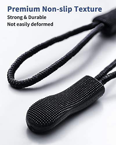Zipper Pull Replacement 32 Pack, Universal Replacement Zipper Pull Kit, Replacement Zipper Pulls Tab, Luggage Zipper Pulls for Backpacks, Purses, Jackets, Boots (4 Styles 4 Sizes) - color: Black + Silver 32 Pack Zipper Pull Replacement