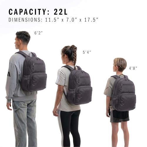 adidas Lineage Backpack for Laptop, School and Travel, 22L, Grey Strata/Black, OSFA - color: Grey Strata/Black