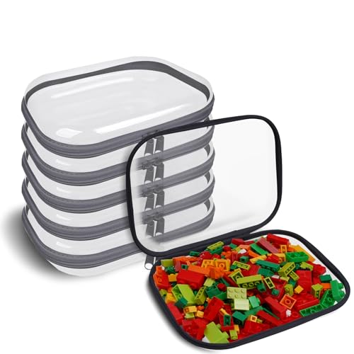 Clear Hard Shell Zipper Case,6PCS Transparent Clear Zipper Pouches,Hard Side Plastic Case Set,Portable Travel Storage Organizer Bins - color: 6pcs-BK-M