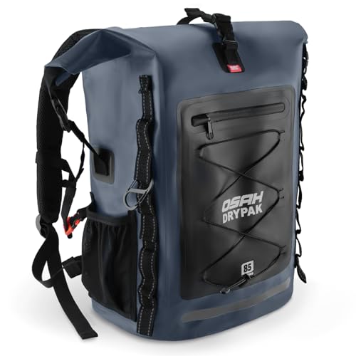 OSAH DRYPAK Waterproof Backpack Dry Bag 35L/55L/85L – Heavy Duty Roll-Top Hiking Backpack Sack Keeps Gear Dry for Travel, Kayaking, Boating, Camping, Rafting and Fishing - color: Blue, size: 85L